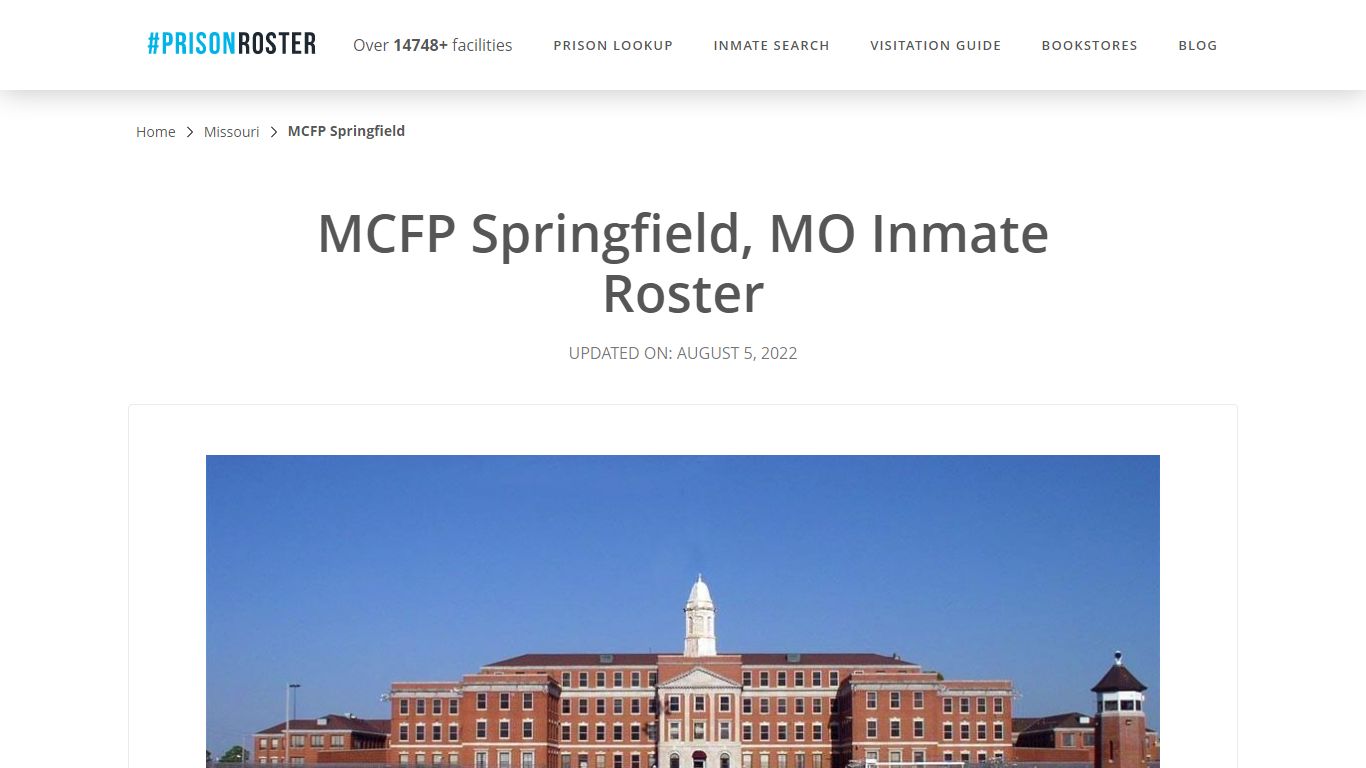 MCFP Springfield, MO Inmate Roster - Prisonroster