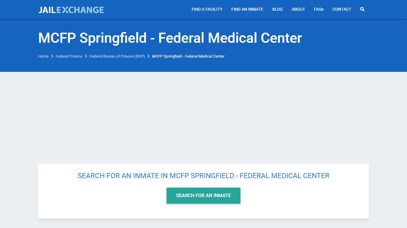 MCFP Springfield - Federal Medical Center Inmate Locator | BOP ...