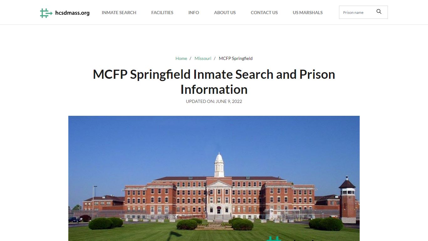 MCFP Springfield Inmate Search and Prison Information - Hampden County